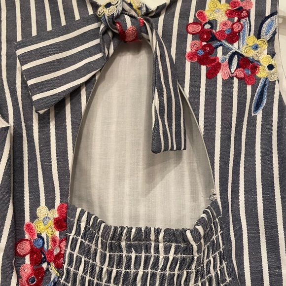 Rare Editions Girls Striped Chambray Floral Sz 6 - Picture 6 of 6